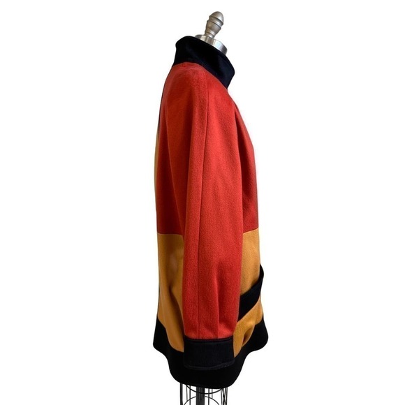 Steve Evans VTG 1980s Wool Color Block Coat Art to Wear Dynasty Glam Womens L - Picture 4 of 9